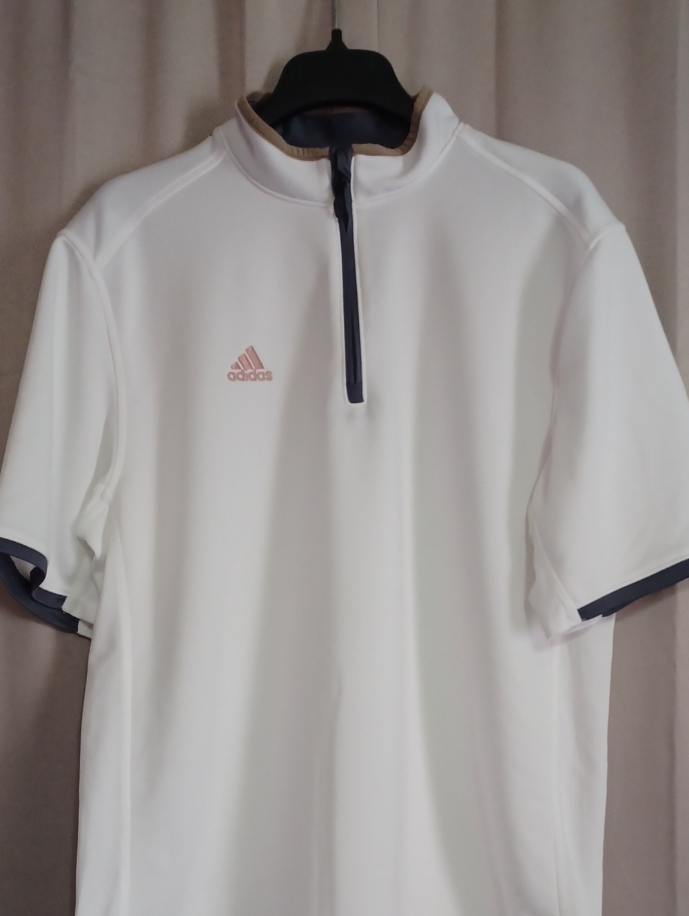 Adidas Men’s White Climalite Half-Zip Short Sleeve Polo Shirt - Picture 9 of 15
